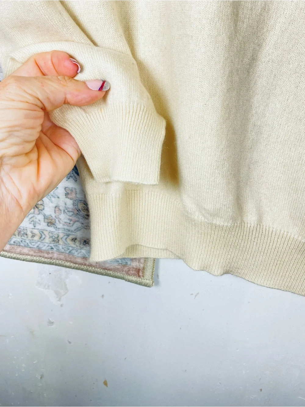 McDuff 100% Cashmere Soft Warm Cream Turtleneck Sweater Women’s M